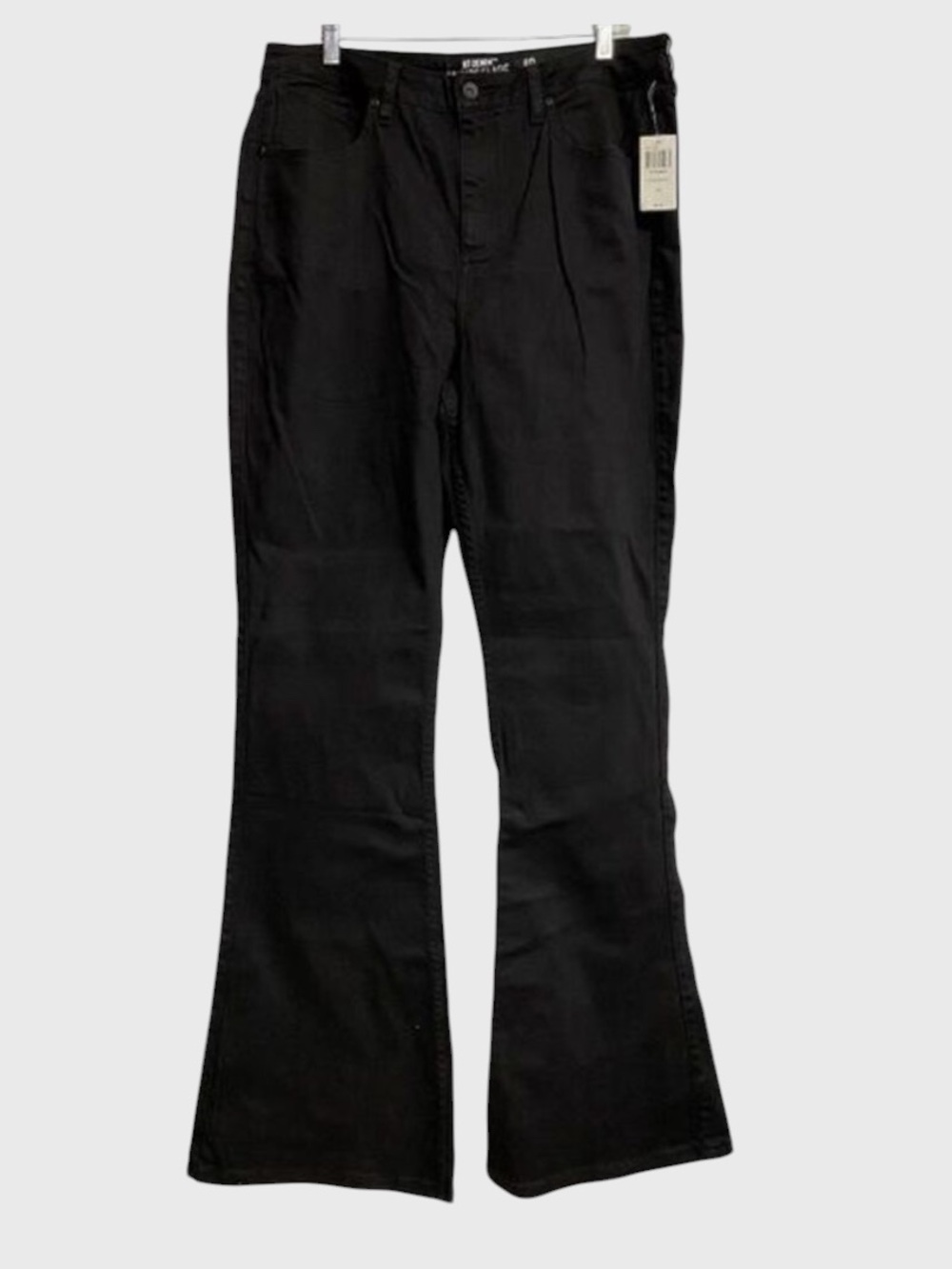 NWT HT Denim Flared Bell Bottom Jeans Size 19 Black Hi-Rise Grunge Y2K Urban